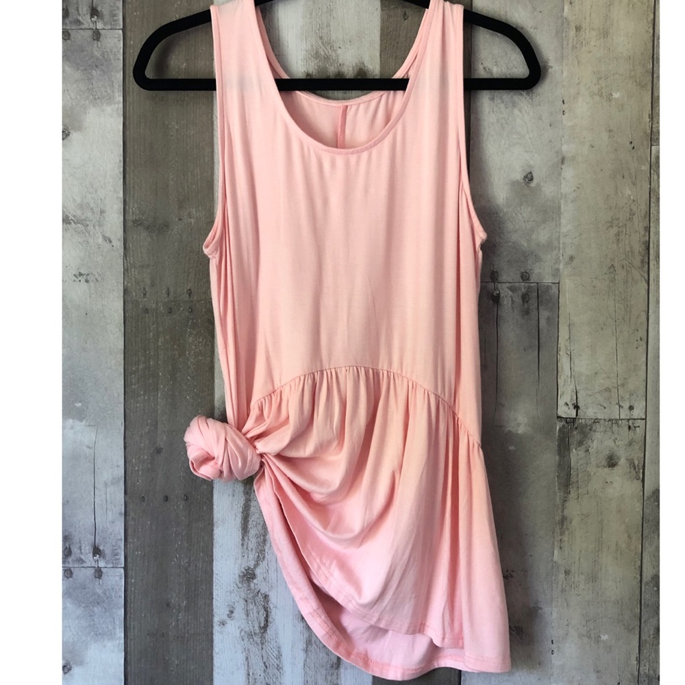 Pink Peplum Tank Top
